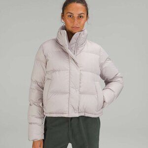 Lululemon Wunder Puff Cropped Jacket Heathered Natural Ivory Women's Size 4